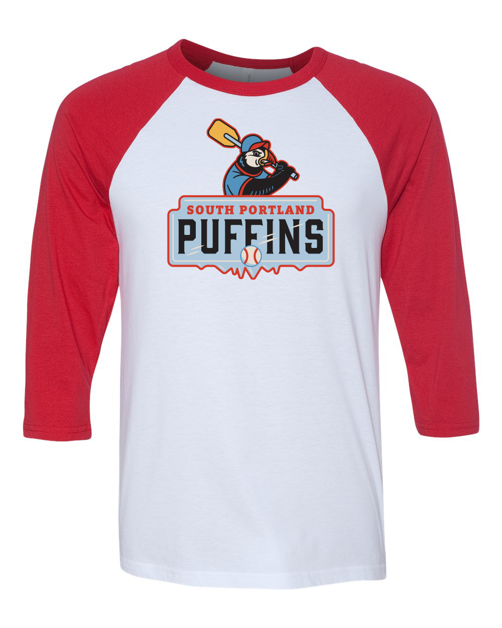Puffins Three-Quarter Sleeve Baseball Tee